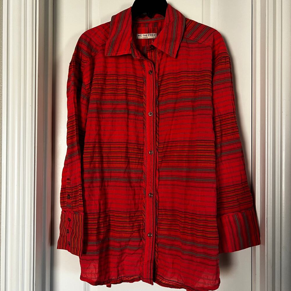 Free People We The Free Coastal Stripe Shirt | Size S - Picture 5 of 8